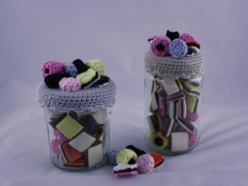 Gehaakte engelse drop pot klein en groot